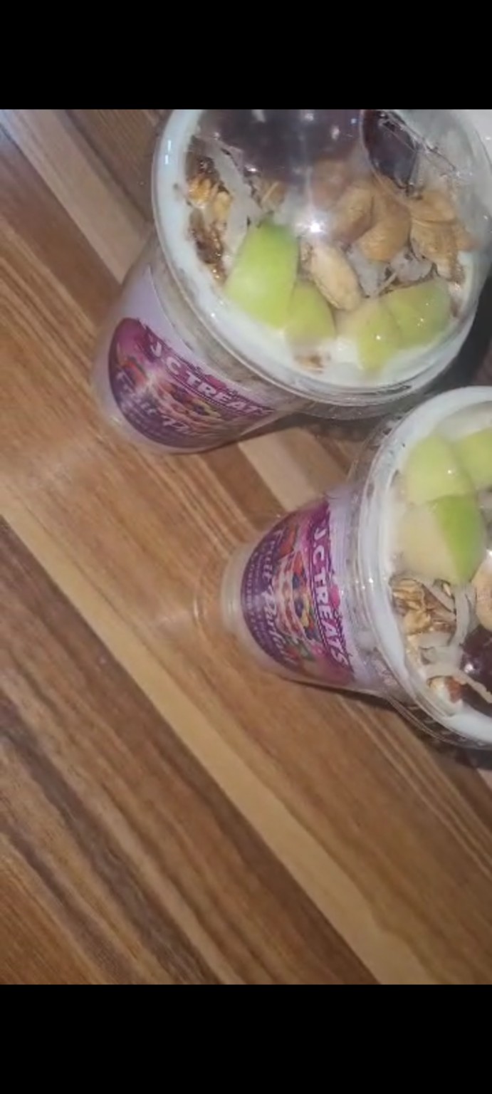 JC Treats fruit parfait yogurt bottle